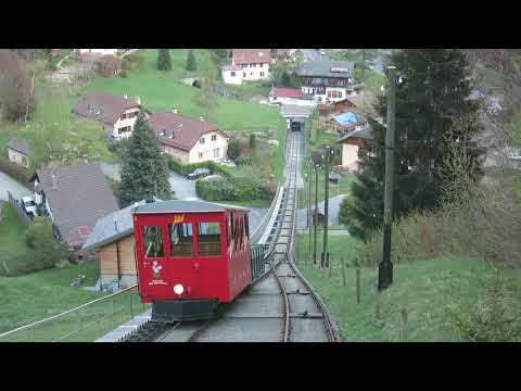 Standseilbahn 1833.01 Les Avants - Sonloup Talfahrt 2019 - Funiculaire