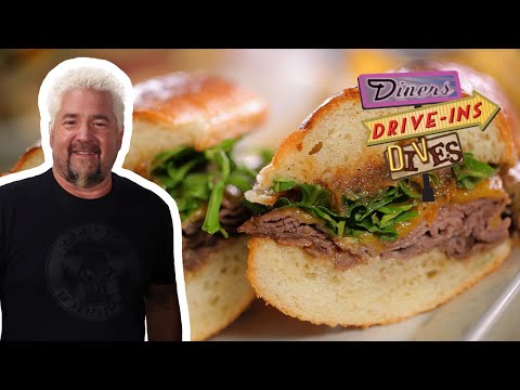 Guy Fieri Eats a Juicy Roast Beef Sandwich | Diners,...
