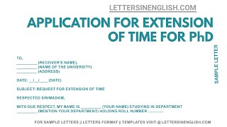 Application for Extension – How To Write Application for Requesting Extension of Time for PhD