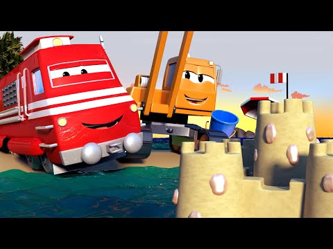 Vlak Troy Sezona 🚄  Dizalica za Rušenje Dane Ruši Dvorac od Betona!  - Crtani sa kamionima za djecu