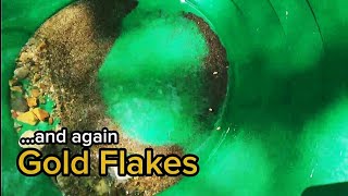 Here is a place in the river where thin little flakes of gold