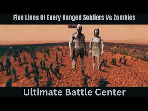FIVE LINES OF EVERY RANGED SOLDIER vs 1 MILLION ZOMBIES - Ultimate Epic Battle Simulator 2