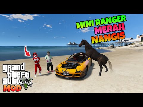 RED MINI RANGER CRYING BECAUSE OF WHITE MINI RANGER HORSE - GTA 5 MOD TRANSFORMER