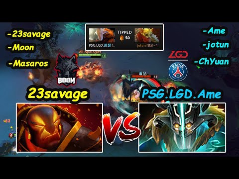23savage Ember Spirit Boom Carry vs PSG.LGD Ame Juggernaut Epicgame Dota 2 pro Gameplay