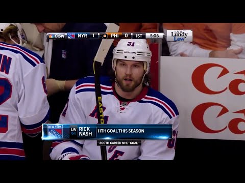Rick Nash notches the 300th goal of his NHL career | March 26, 2013 | Rangers @ Flyers