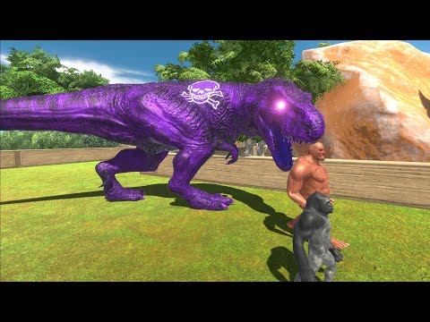 Escape from Deadly T-Rex (5 POWER LEVELS) | Escape from monster - Animal Revolt Battle Simulator