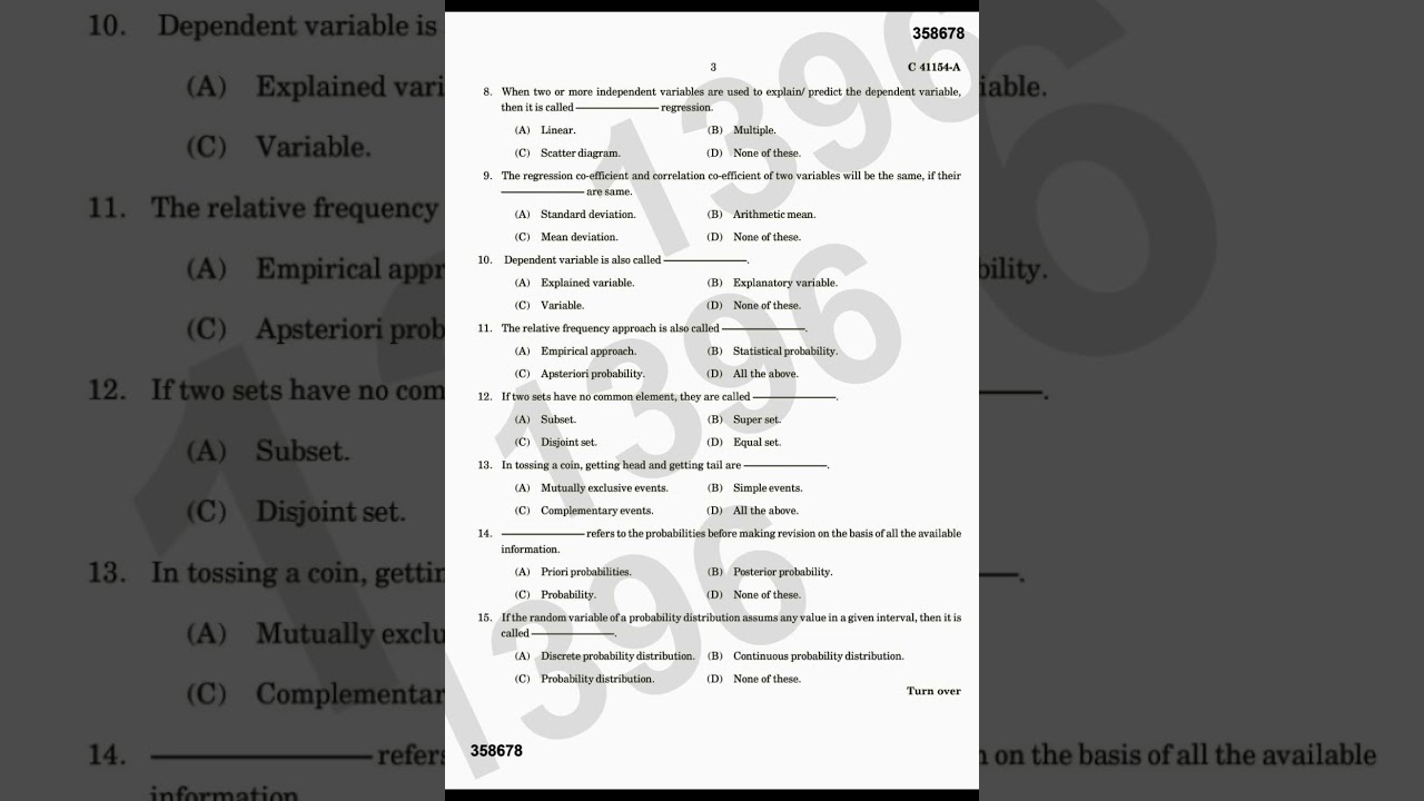 4th sem | B.Com | QT | SDE students | Calicut university | PY Question paper | 2023
