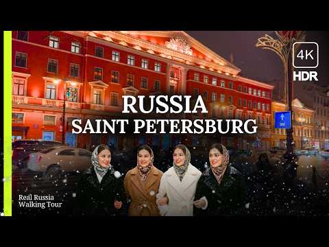 🇷🇺 RUSSLAND JETZT ❄️ Abendlicher Berufsverkehr in Sankt Petersburg ❄️ Spaziergang bei erstem Schne..