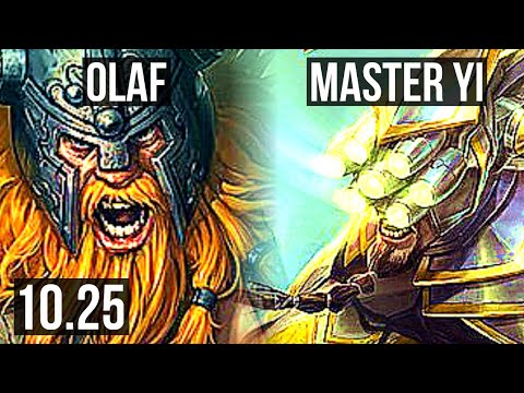 OLAF vs MASTER YI (JUNGLE) | 73% winrate, 6/2/8 | NA Grandmaster | v10.25