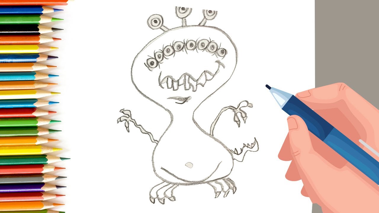 How to draw easy monster for Kids