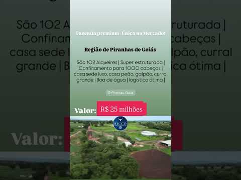 102 Alqueires em Piranhas GO / whatsapp 62 99373-6407