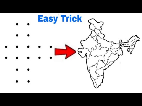 India 🇮🇳 map easy trick | How to draw India map With Dots | India map drawing | map of india