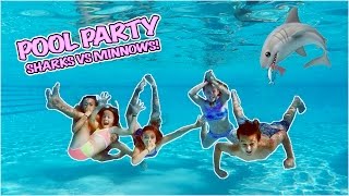EPIC AFTER SCHOOL POOL PARTY!! PLAYING SHARKS AND MINNOWS!
