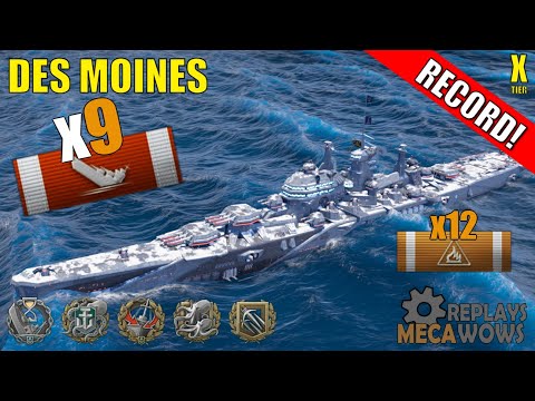 Des Moines 9 Kills & 187k Damage | World of Warships Gameplay