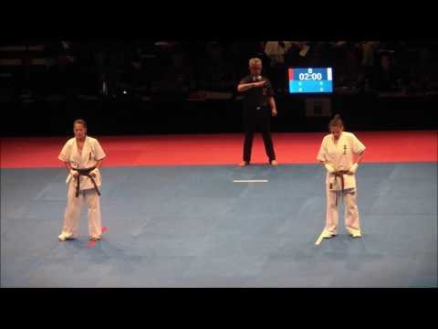 EC2017 Kumite Women 55 60 kg Finale Rūta Brazdžionytė Lithuania AKA Vs Andreea Merca Romania SHIRO