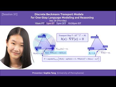 S31 | Discrete Beckmann Transport Models for One-Step Language Modeling and Reasoning