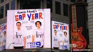 Hamish and Andy s Gap Year Promo  5  Times Square Billboard 
