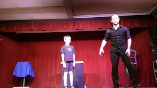 Danger was pulled onstage at Knoebels Magic Show for Bobby Cadabra and the crowd went wild!