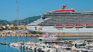 🚢 Scarlet Lady Arrives in Ajaccio, Corsica | Virgin Voyages Mediterranean | Timelapse [4K UHD]