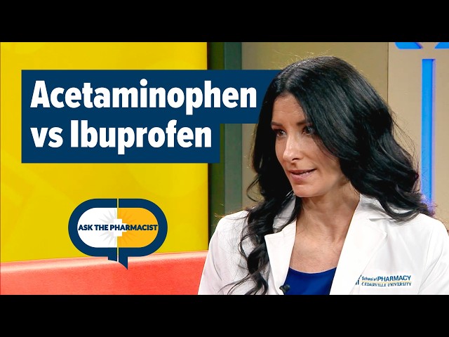 Thumbnail for video titled: Should I Take Acetaminophen or Ibuprofen? | Ask the Pharmacist With Dr. Shannon Yarosz
