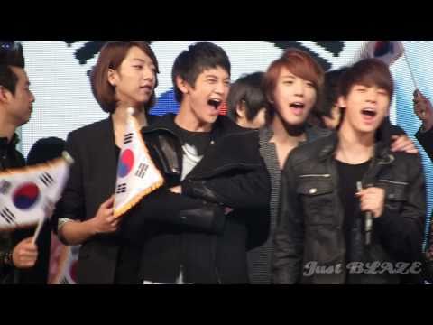 101202 한중가요제 Ending rehearsal Minho&Jonghyun shouting