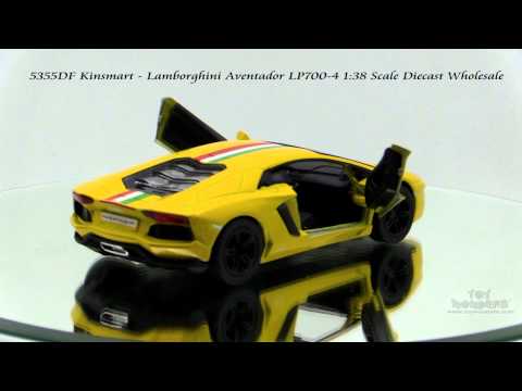 Металлическая машинка Kinsmart 1:38 «Lamborghini Aventador LP 700-4 с принтом» KT5355DF, инерционная / Микс