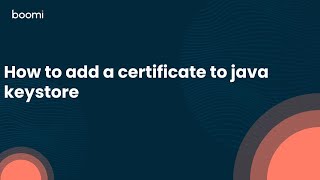 How to add a certificate to java keystore