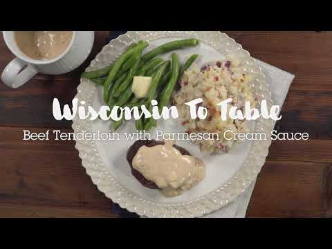 Beef Tenderloin with Parmesan Cream Sauce