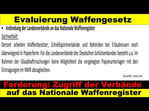 Evaluation of the Weapons Act - Access to the NWR by (state) associations?