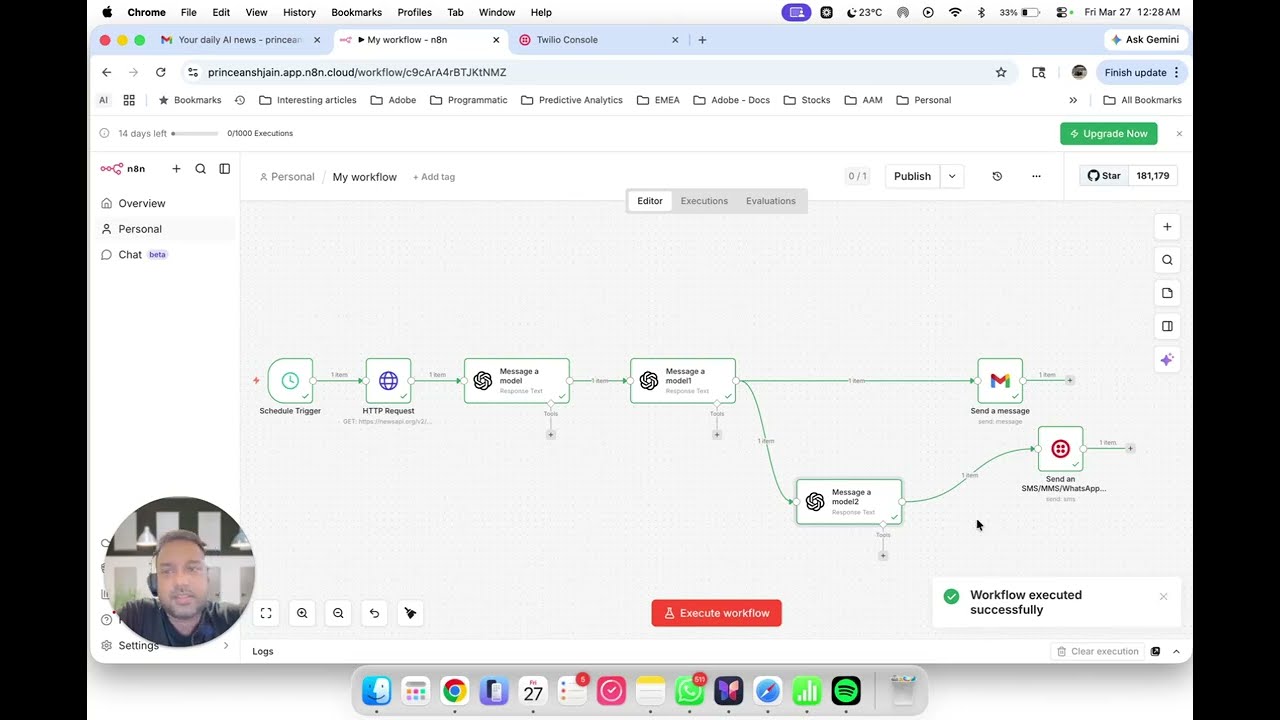 AI Automation - Writing, Formatting & Sending information across Email and WhatsApp in 30 sec!