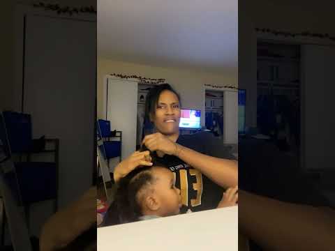 Baby Tylan gettin his hair braided 