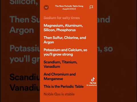 the elements of the periodic table lyrics