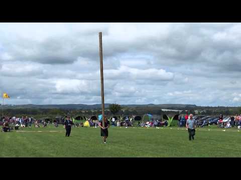 Tossing The Caber Highland Games Newburgh Fife Scotland