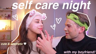 SELF CARE VLOG WITH MY BOYFRIEND ♡ face masks, shopping haul, making pizza, & new hobbies!