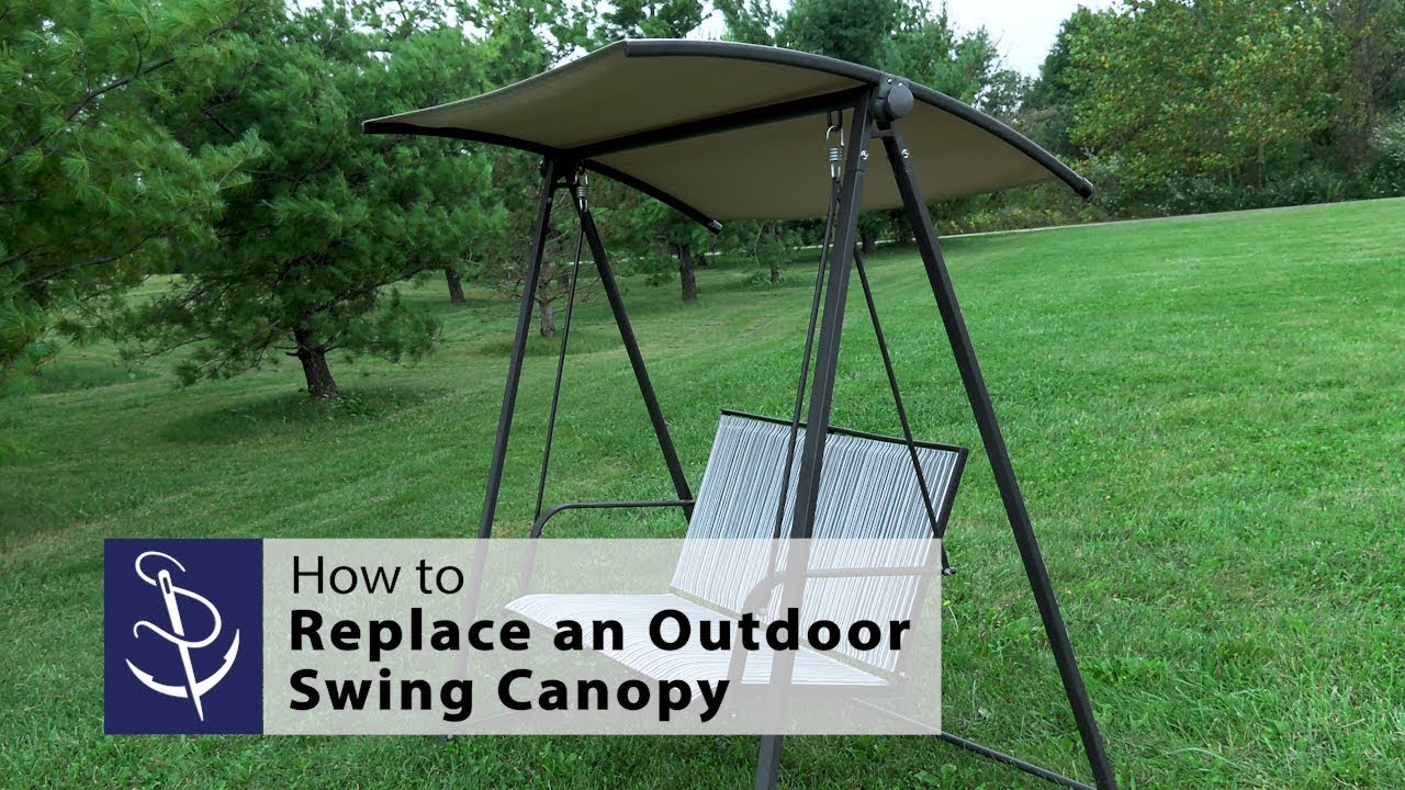Watch video How to Replace an Outdoor Swing Canopy Now How to Replace an Outdoor Swing Canopy