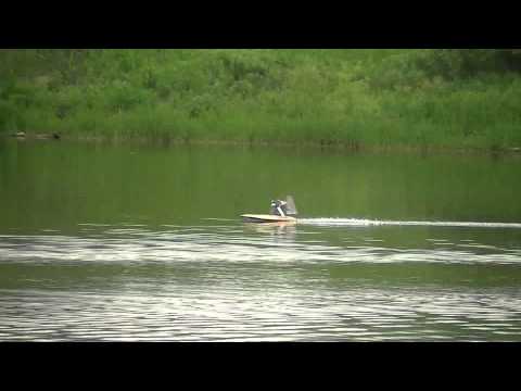 Pushing the envelope. RC airboat on the ragged edge!