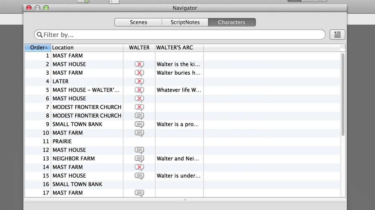 Final Draft 9 for Mac | Character Navigator Tutorial