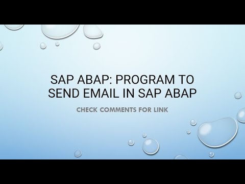 SAP ABAP: Program to send email in sap ABAP