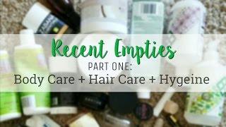 Recent Empties Part 1: All Natural Body Care/Hair Care/Hygiene