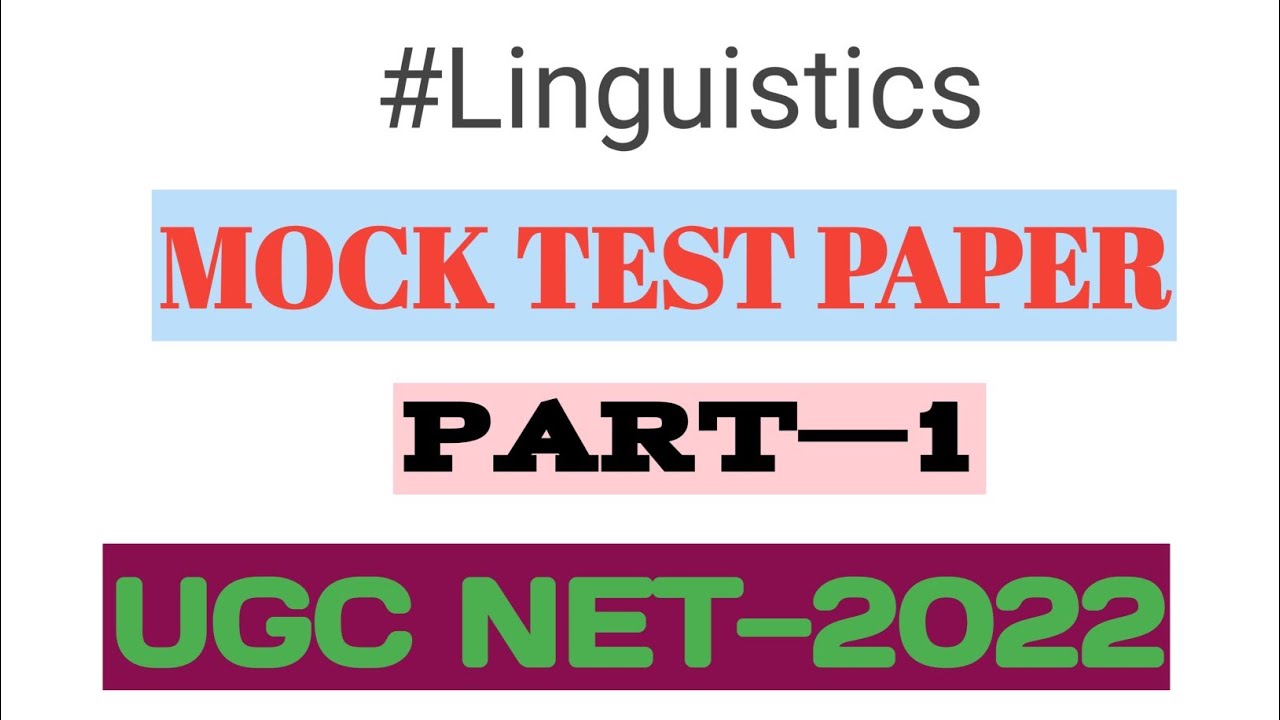 Linguistics|| mock test ugc net 2022