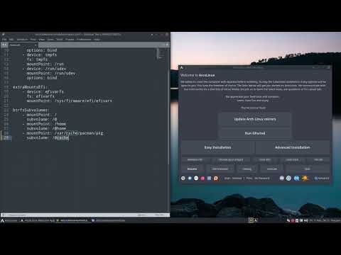 ArcoLinux : 2612 BTRFS - Manual subvolume creation with Calamares