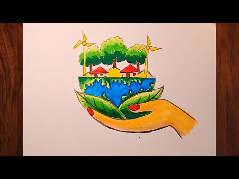 How to draw World Nature Conservation Day 🌎 / WORLD NATURE CONSERVATION DAY POSTER DRAWING 🤩 Easy