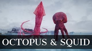 Skyrim Mods - Giant Cephalopods | Mihail Monsters and Animals - Octopus & Squid