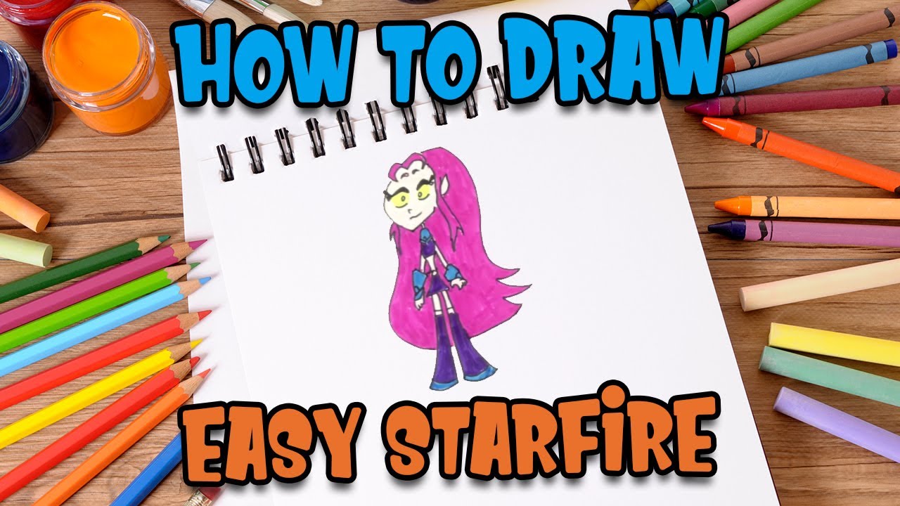 How to Draw easy Starfire Face step by step for Kids   #shorts