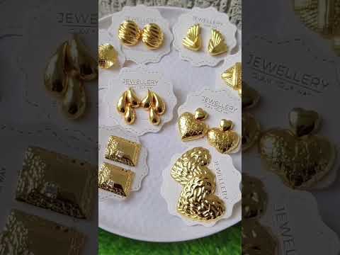 Golden stainlesssteel earrings waterproof