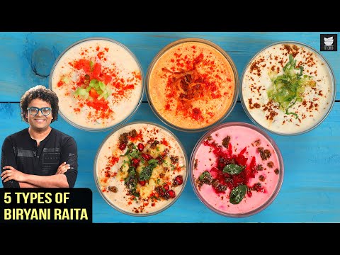 5 Types of Biryani Raita | Quick Raita Recipes | Raita Recipes For Biryani | Raita Recipe By Varun