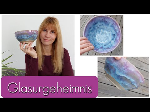 Keine Geheimnisse! Schale mit Verlauf glasieren ● Wasserfalleffekt ● Töpfern für Anfänger ● einfach