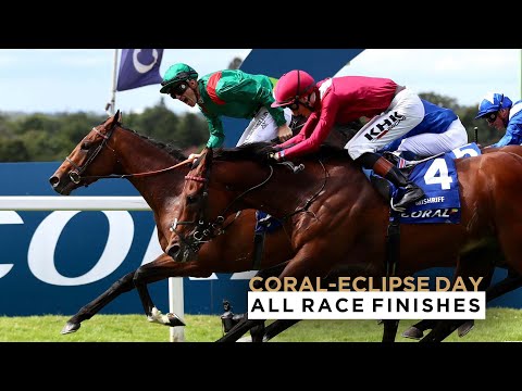 ALL RACE FINISHES FROM CORAL-ECLIPSE DAY AT SANDOWN PARK RACECOURSE