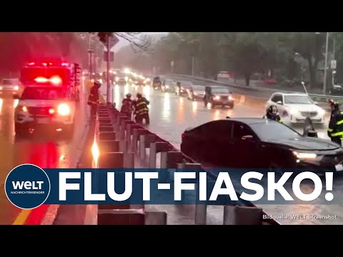 NEW YORK: "Autobahn geflutet!" Manhattan unter Wasser! Starkregen verursacht Überschwemmungen