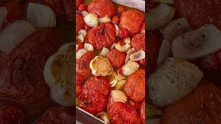 RIDICULOUSLY easy roasted tomato sauce! #shorts #easyrecipe #recipe